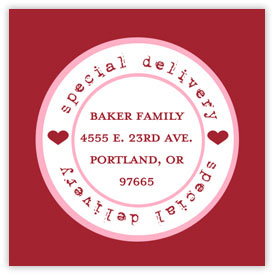 Take Note Designs Valentine's Day Address Labels - Special Delivery Red & Pink